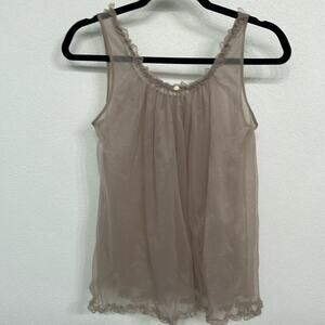 Vintage Cinema Etoile Sheer Taupe Chemise Intimate Top